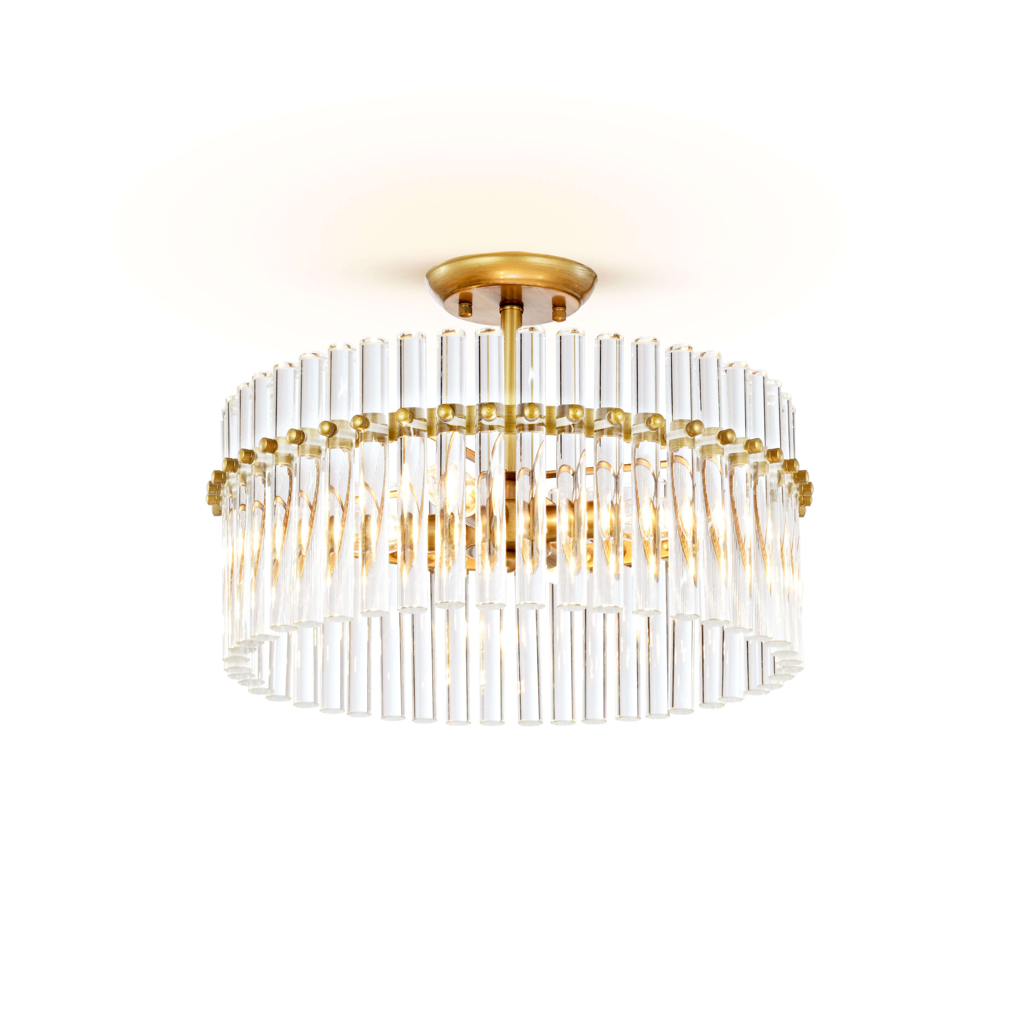 Casandra 4-light Brushed Brass Crystal Flush Mount LJ-4138-YQA