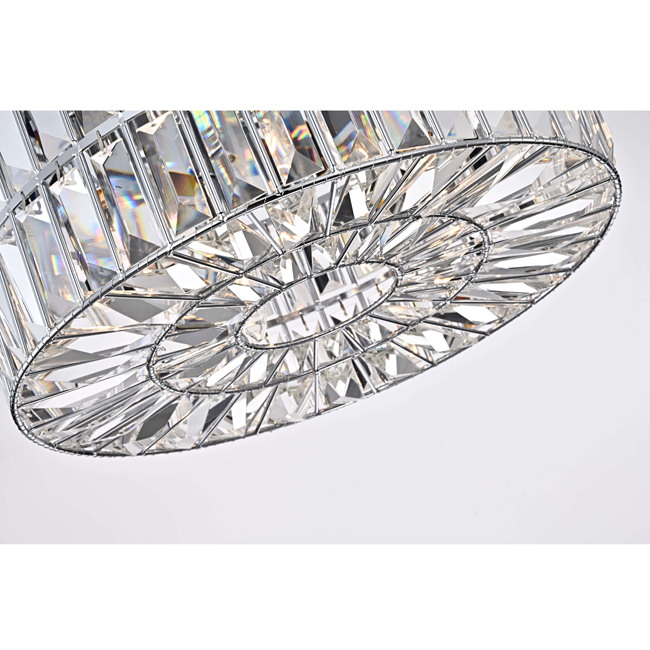 Justina 4-Light Chrome Crystal Glass Prism Flush Mount LJ-4406-WKT