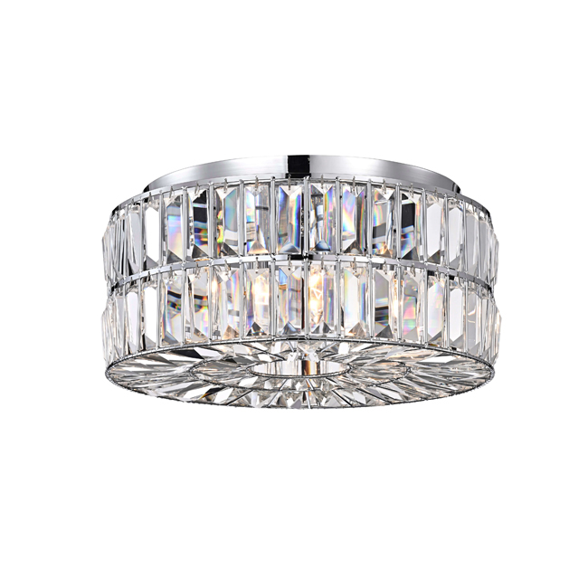 Justina 4-Light Chrome Crystal Glass Prism Flush Mount LJ-4406-WKT
