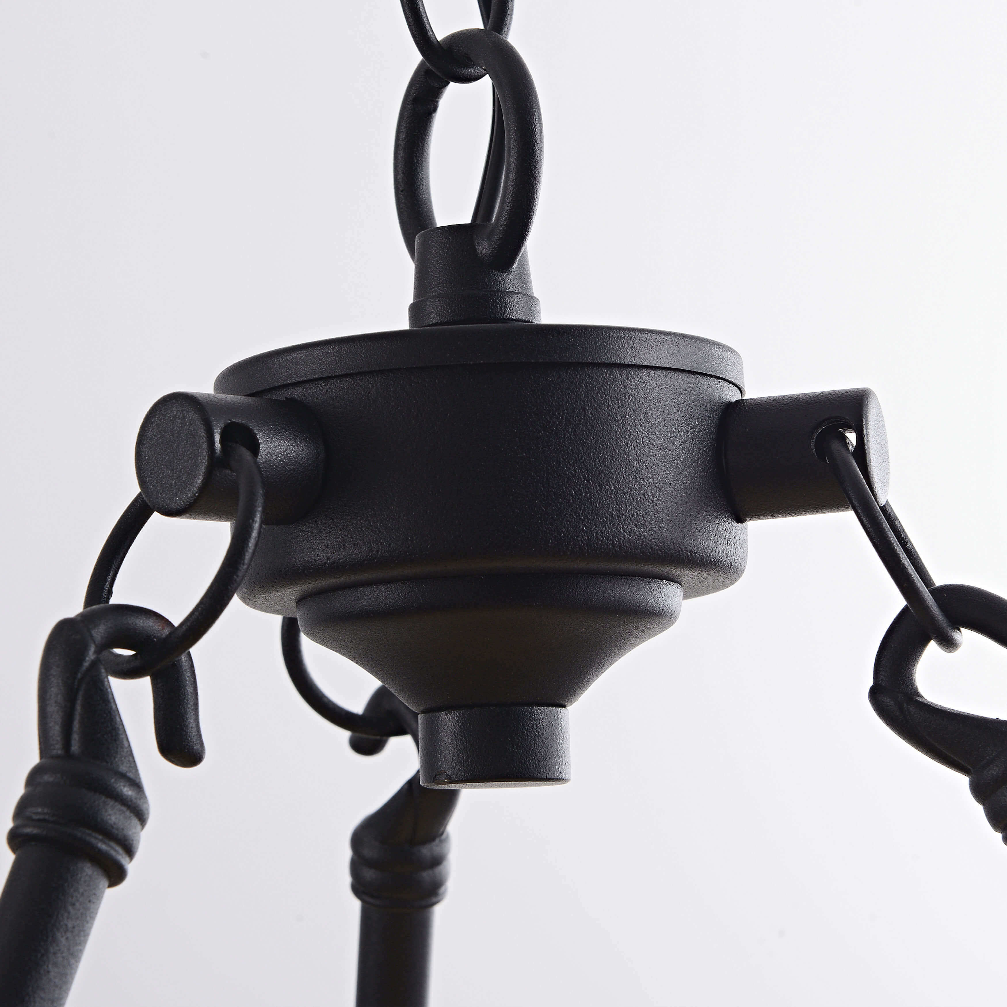 Abigail Wagon Wheel Black 6-light Metal Round Rustic Chandelier LJ-4570-YTV