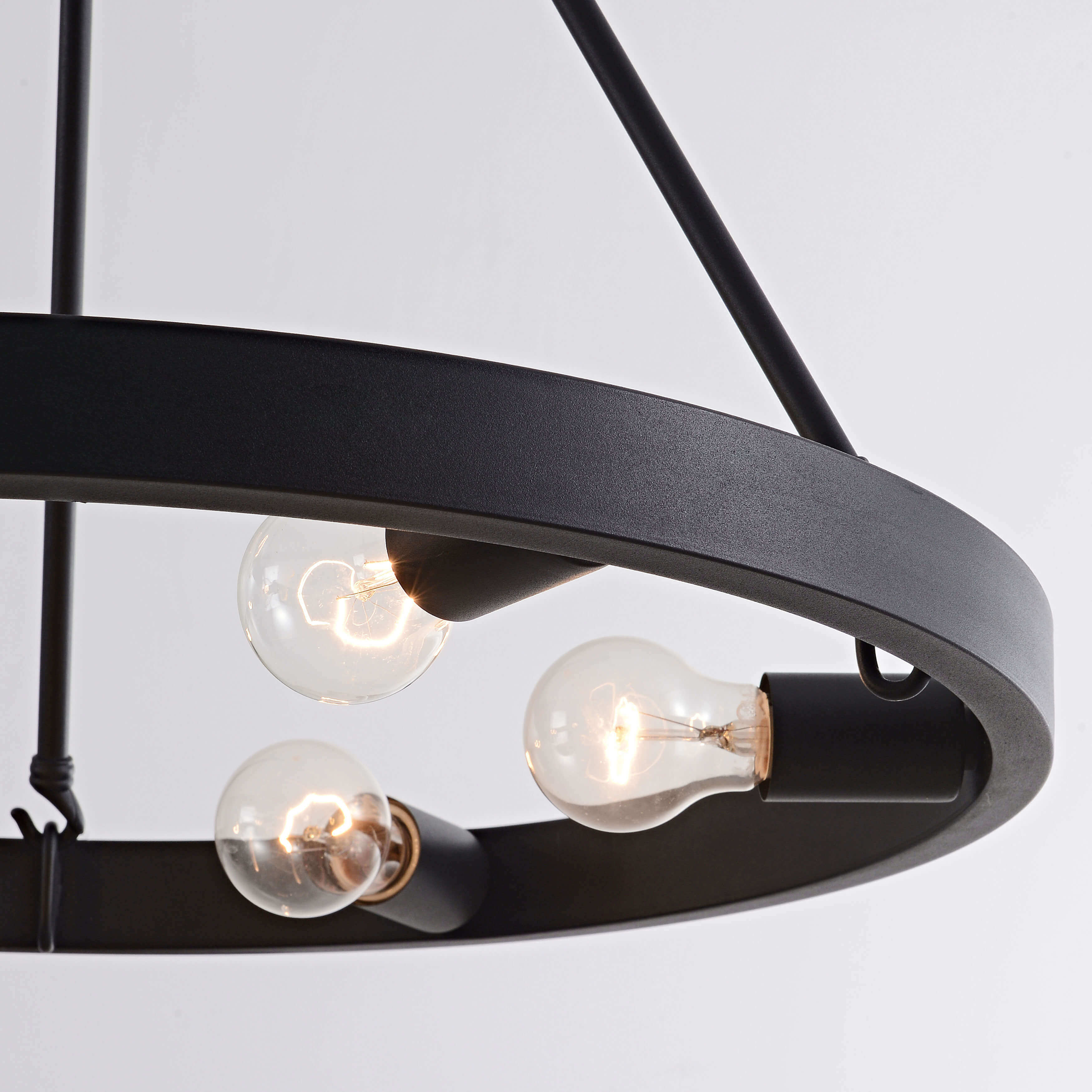 Abigail Wagon Wheel Black 6-light Metal Round Rustic Chandelier LJ-4570-YTV