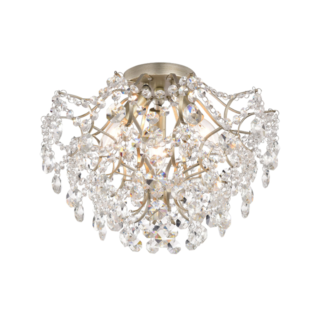 Dalia Elegant Indoor 3-light Champaign Crystal Flush Mount LJ-4863-CRK