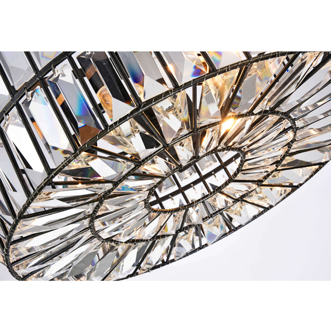 Justina 3-Light Antique Black Crystal Glass Prism Chandelier LJ-5436-RJS