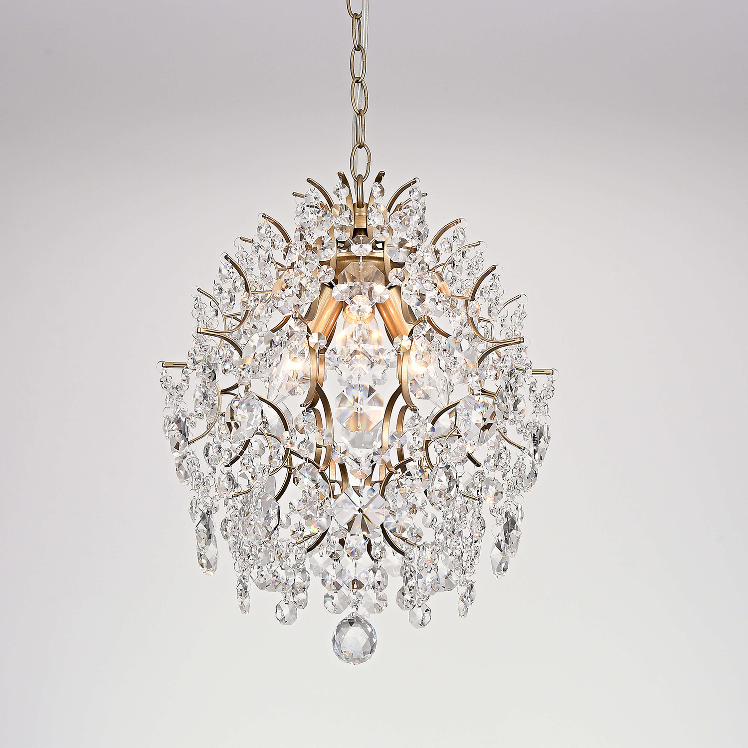 Dalia Indoor 3-light Brushed Brass Crystal Chandelier LJ-5722-DVA
