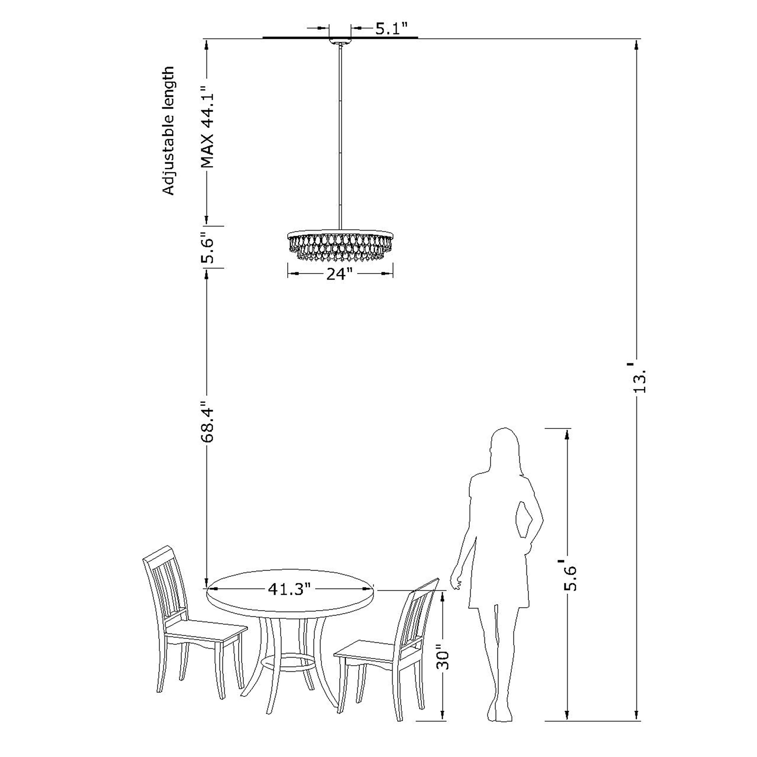 Viviana Crystal 6-light Chandelier LJ-5827-LJJ