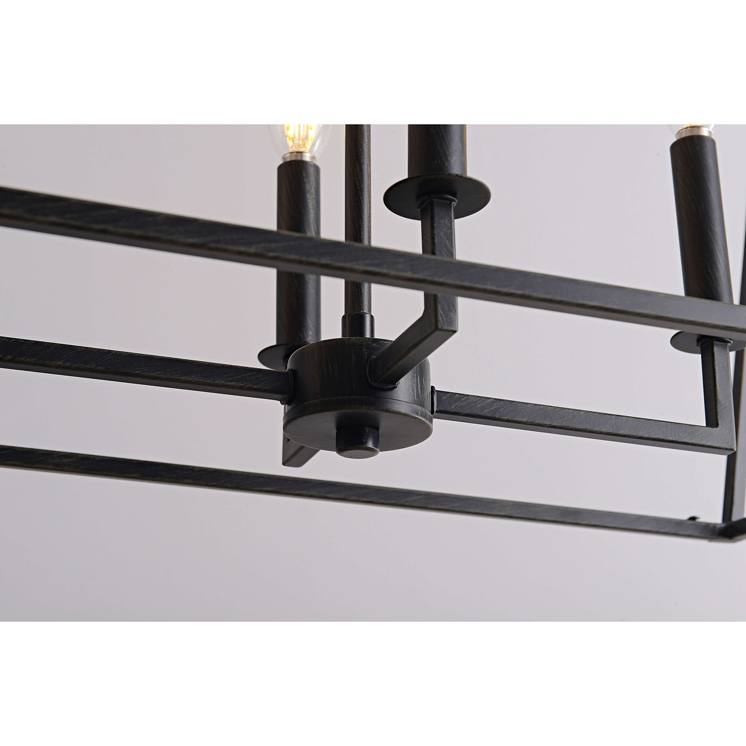 Joshua 8-Light Antique Black Rectangle Candle Chandelier LJ-6231-MZJ