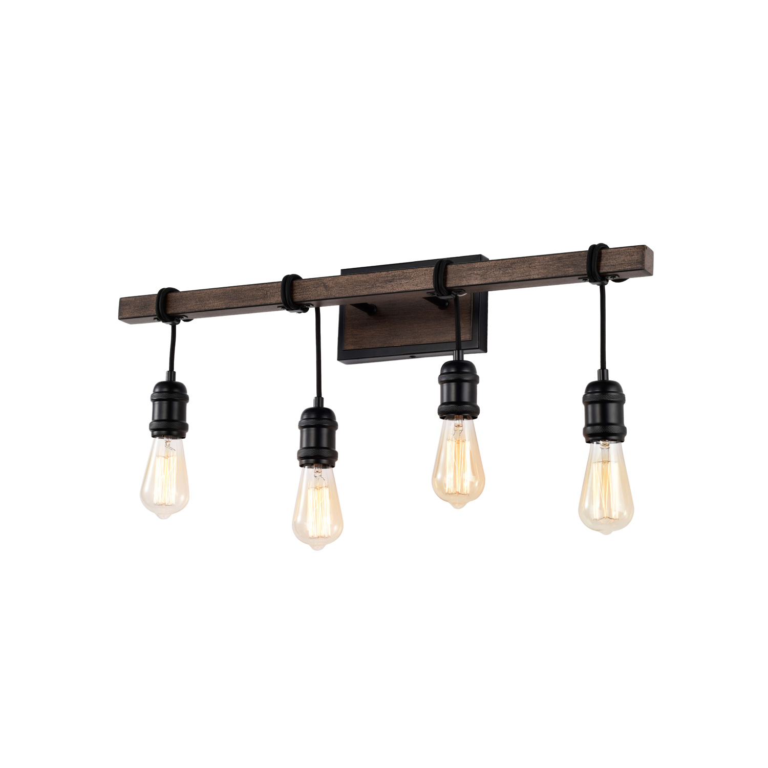 Betisa 4-light Antique Black and Faux Wood Grain Finish Wall Sconce LJ-6251-EWL