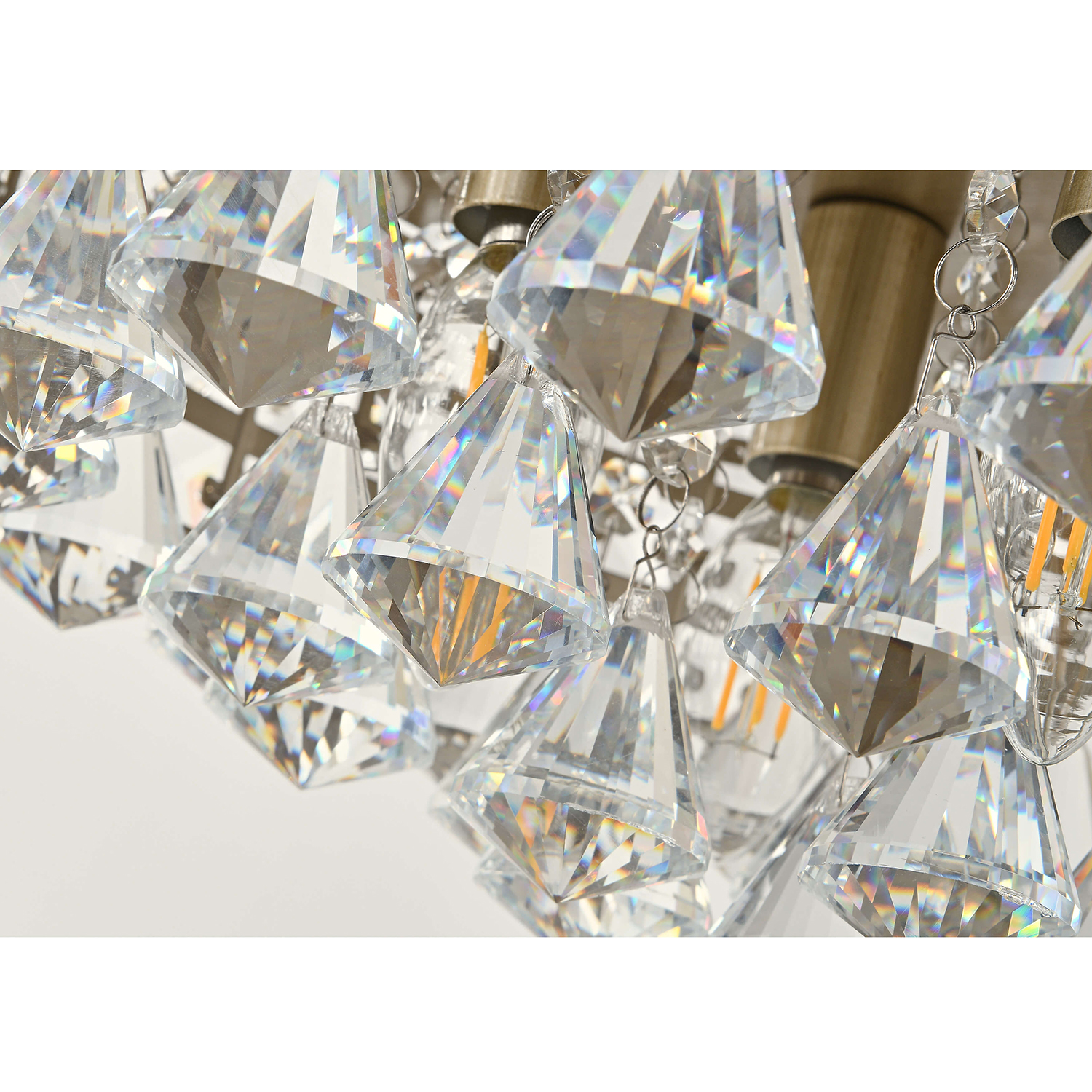 Antonia Ornate 4-Light Crystal Champagne Flush Mount LJ-6454-TZH