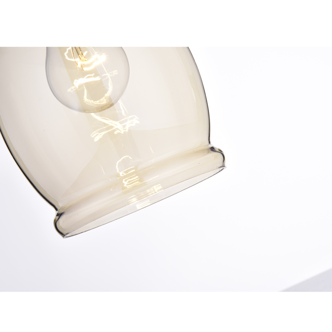 Mariana Antique Black Mini Pendant with Cognac Long Oval Skinny Glass LJ-6562-EPA