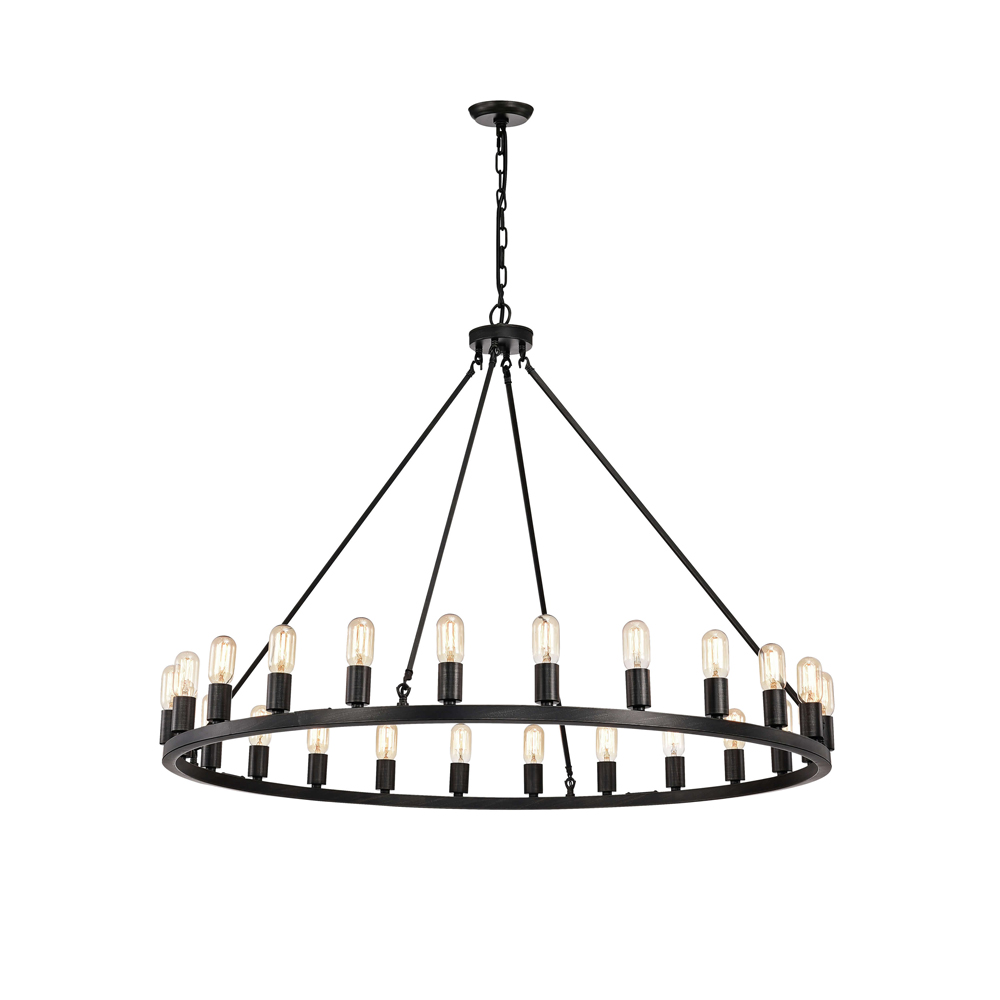 Viviana 24-light Antique Black Metal Round Chandelier LJ-7046-QEV