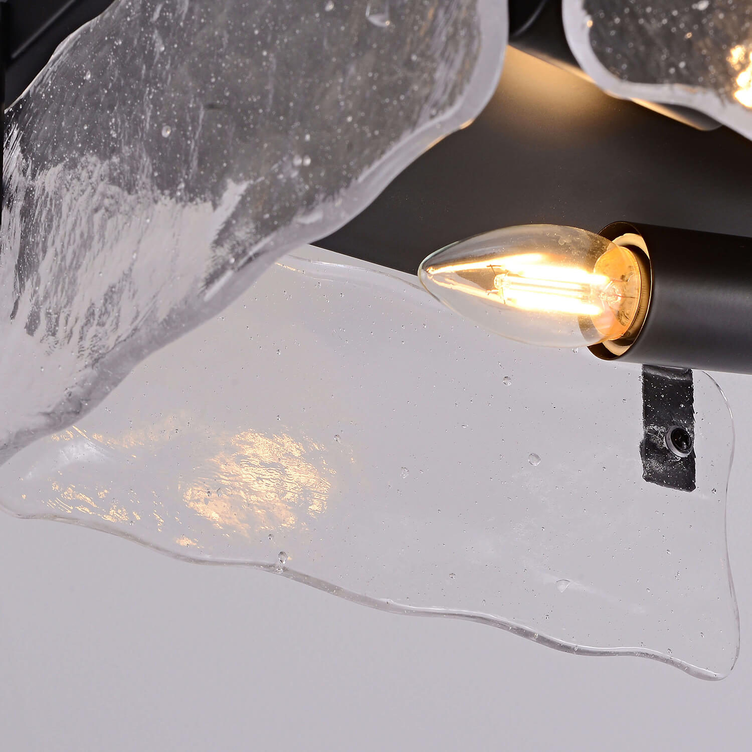 Laia 11.8" Black 2-light Hand Crafted Glass Square Flush Mount LJ-7190-SHF