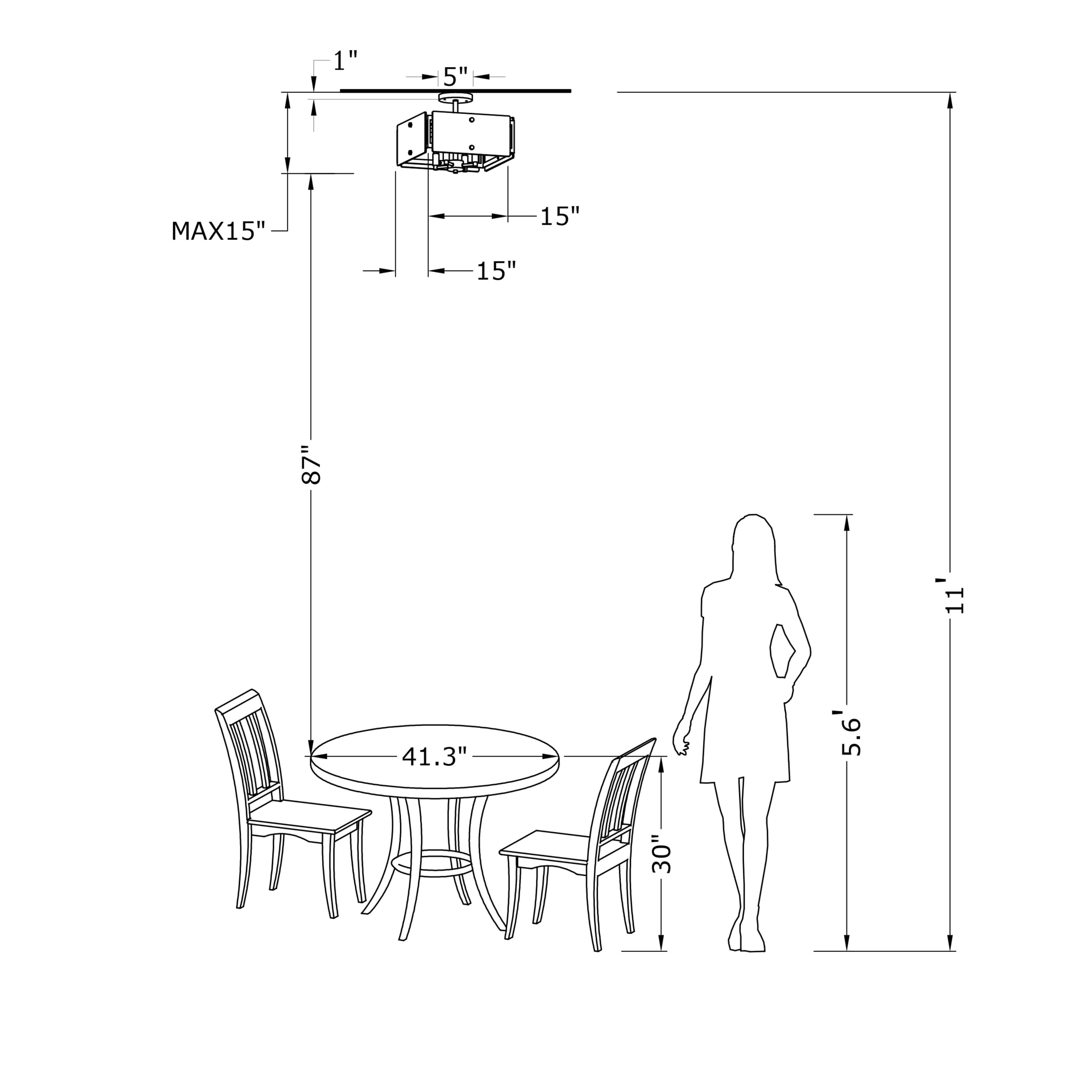 Laia 15" 4-light Hand Crafted Glass Panels Square Flush Mount - Black LJ-7264-SWG