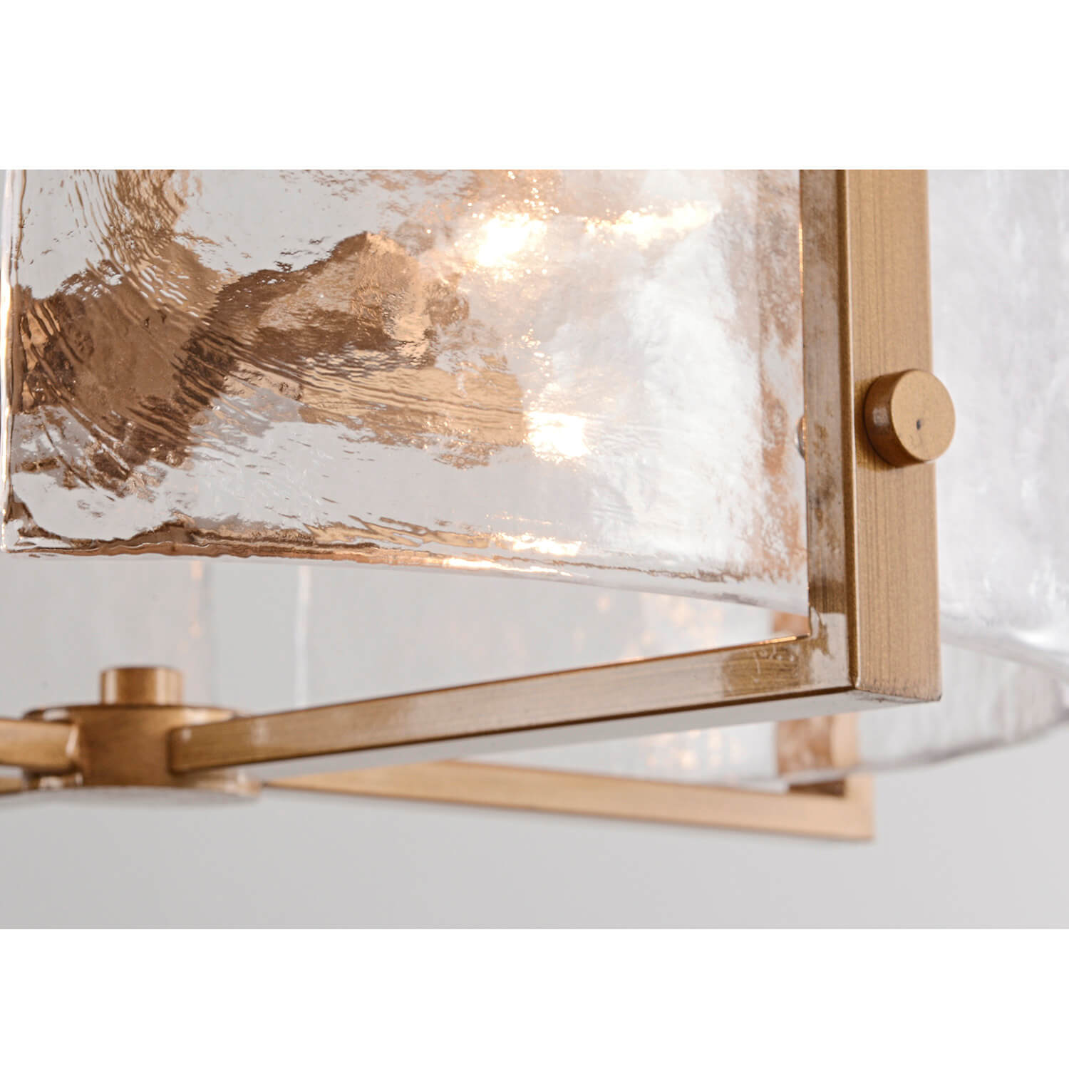 Laia 4-Light Metal Frame Textured Glass Panels Flush Mount - Brushed Brass LJ-7449-ZYD