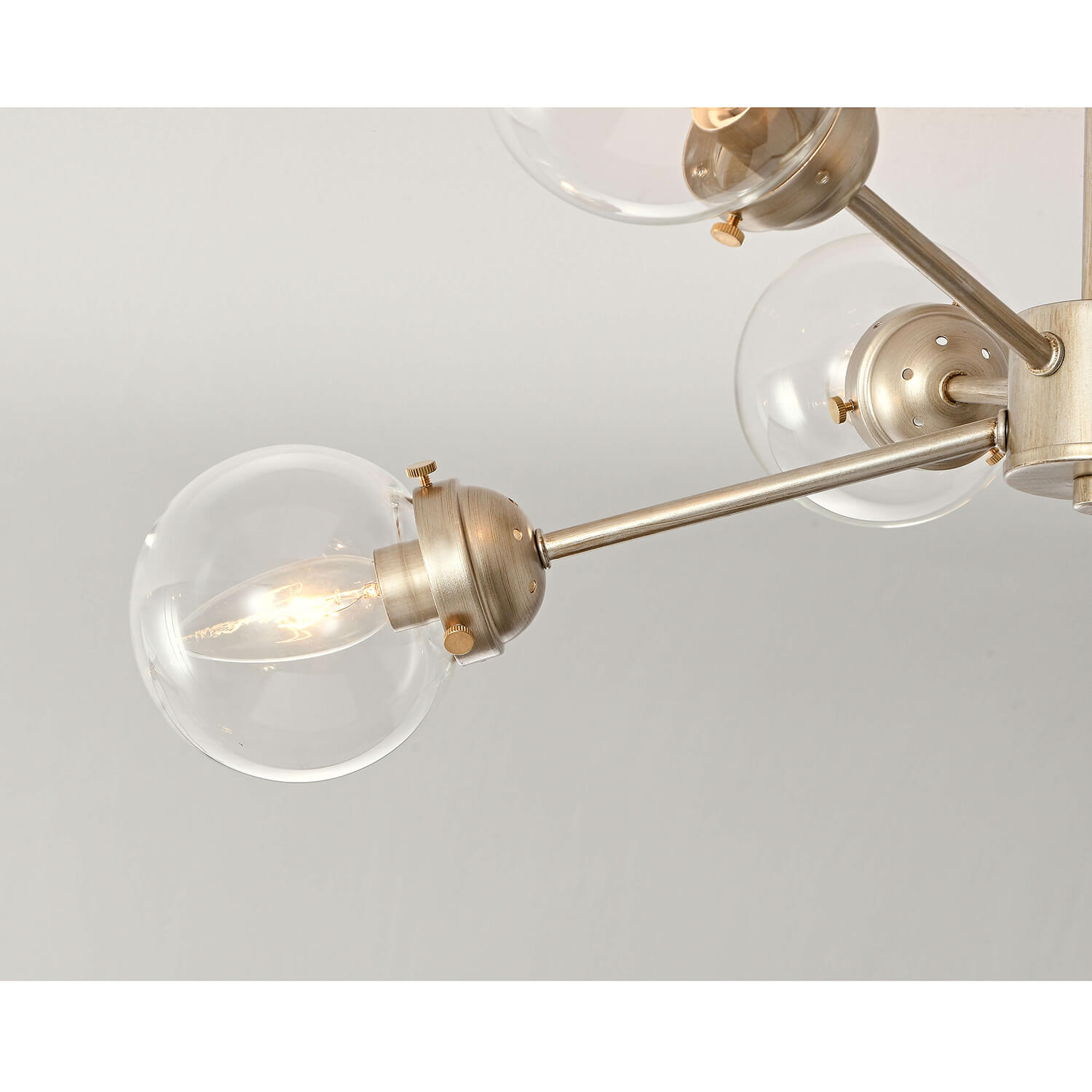 Lorena Light Gold with Bronze Sputnik Clear Globe Semi-Flush Mount LJ-7484-BSL