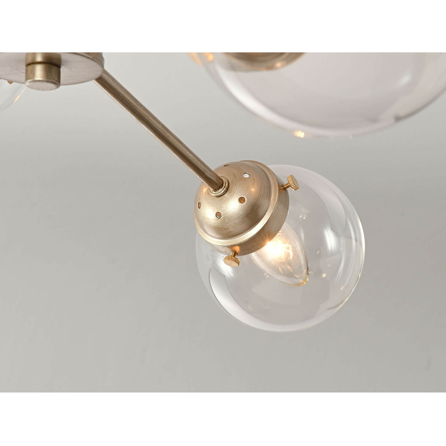 Lorena Light Gold with Bronze Sputnik Clear Globe Semi-Flush Mount LJ-7484-BSL