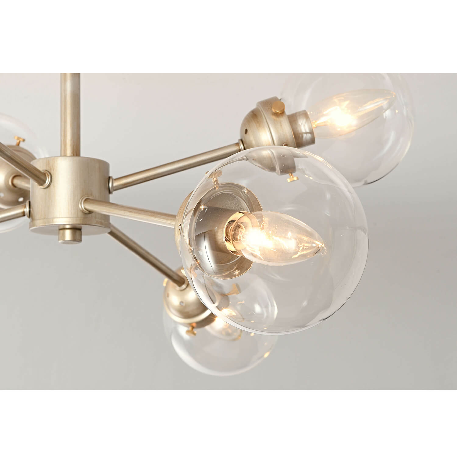 Lorena Light Gold with Bronze Sputnik Clear Globe Semi-Flush Mount LJ-7484-BSL