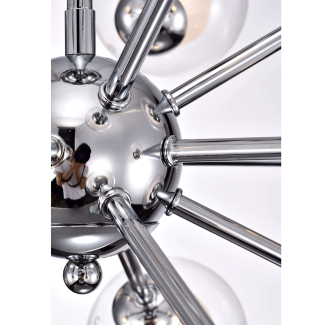 Lorena 15-light Sputnik Chrome Finish Glass Globe Semi-Flush Mount LJ-7508-YXX