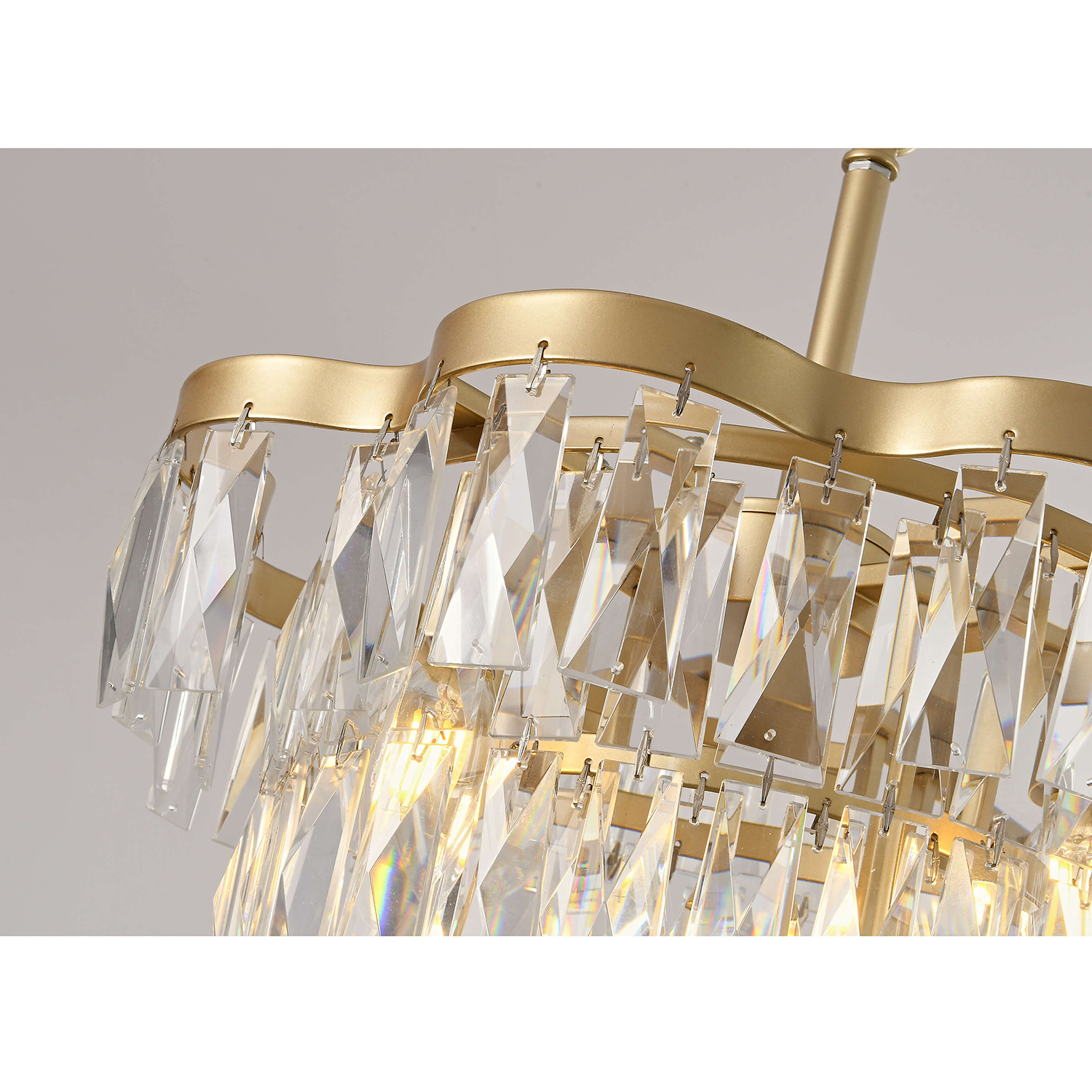 Justina Gold 4-light Crystal Glass Prism 4-tier Chandelier LJ-7529-RHE