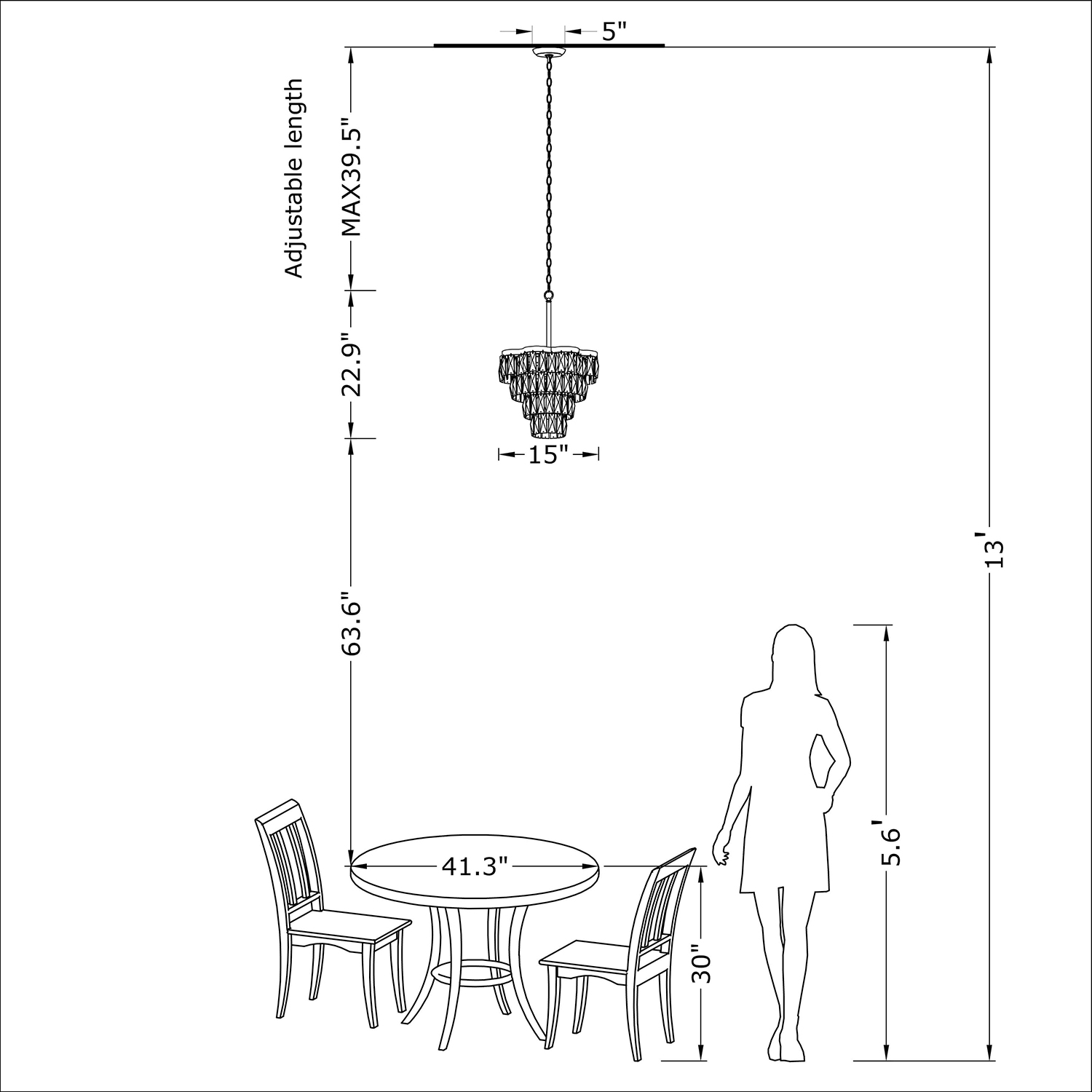 Justina Gold 4-light Crystal Glass Prism 4-tier Chandelier LJ-7529-RHE