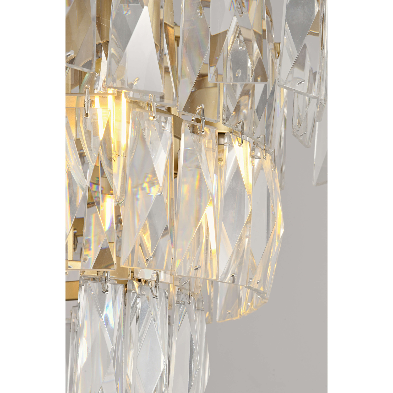 Justina Gold 4-light Crystal Glass Prism 4-tier Chandelier LJ-7529-RHE