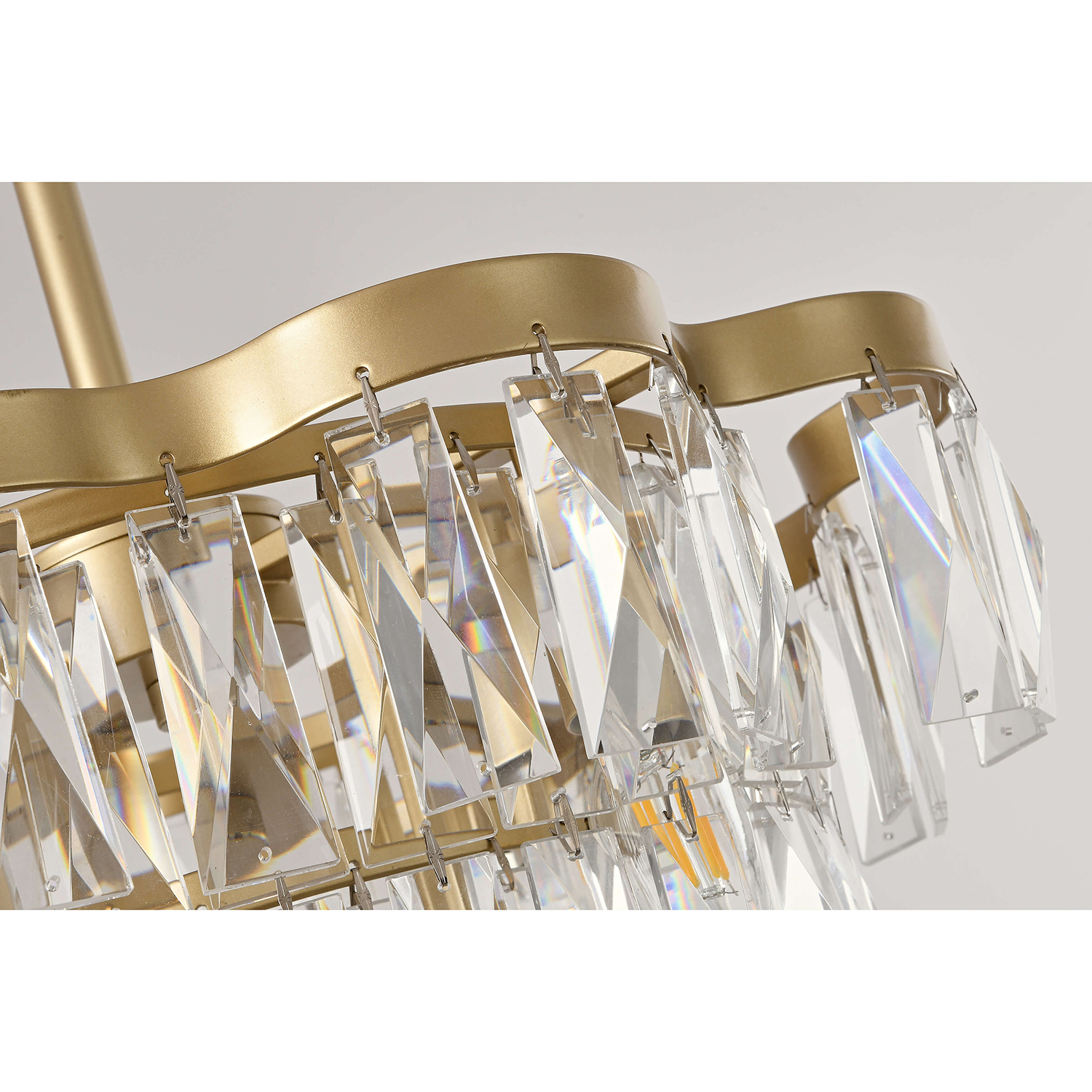 Justina Gold 4-light Crystal Glass Prism 4-tier Chandelier LJ-7529-RHE