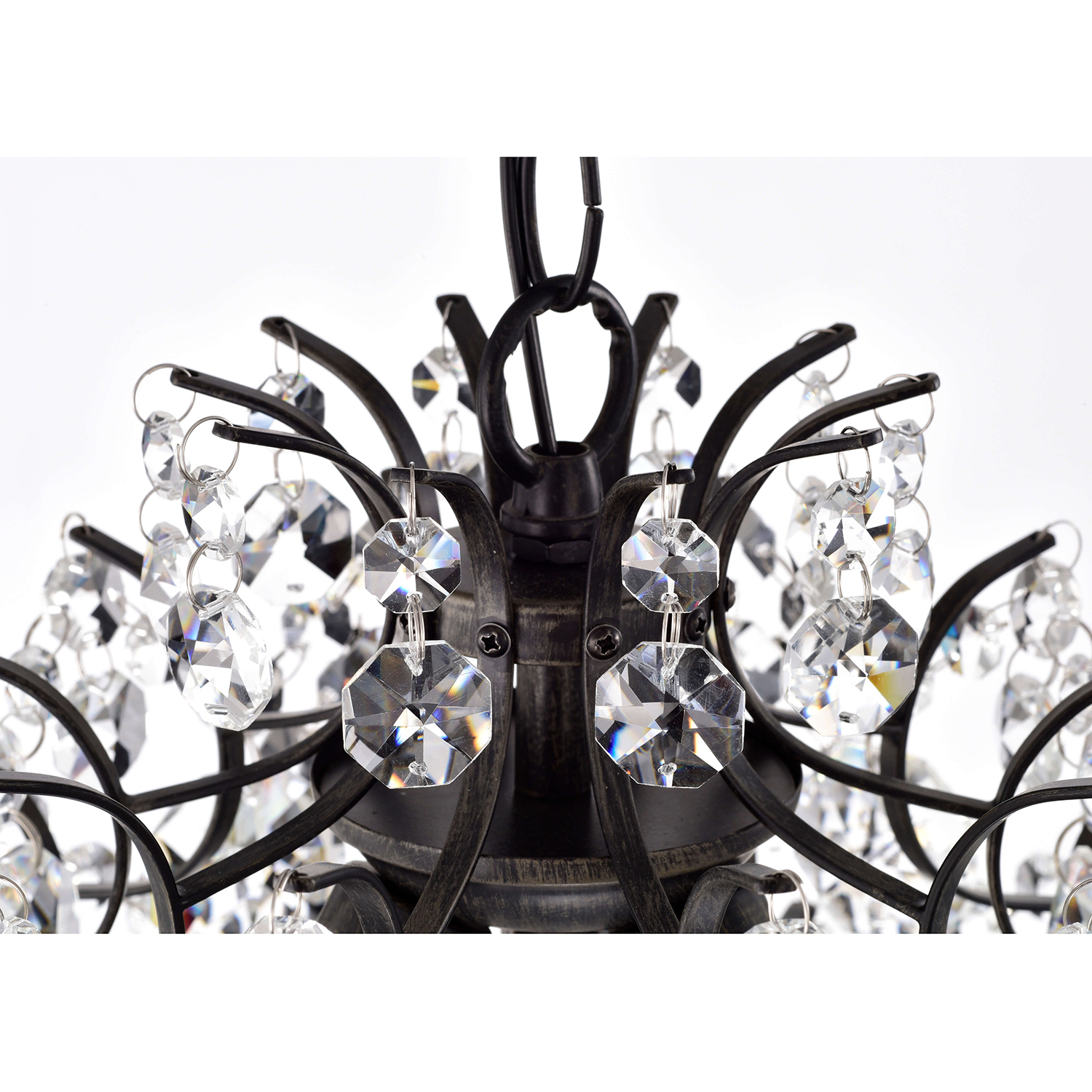 Taylor Antique Black 3-light Crystal Chandelier