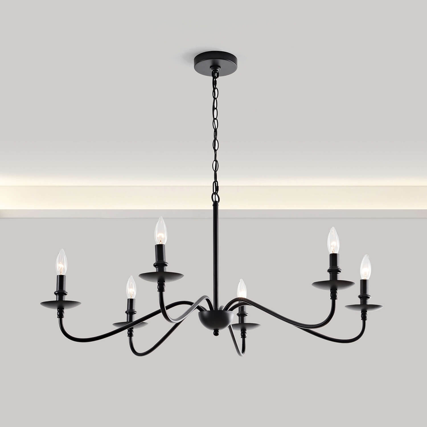 Mario Rustic 6-Light Black Metal Chandelier LJ-7806-AKH