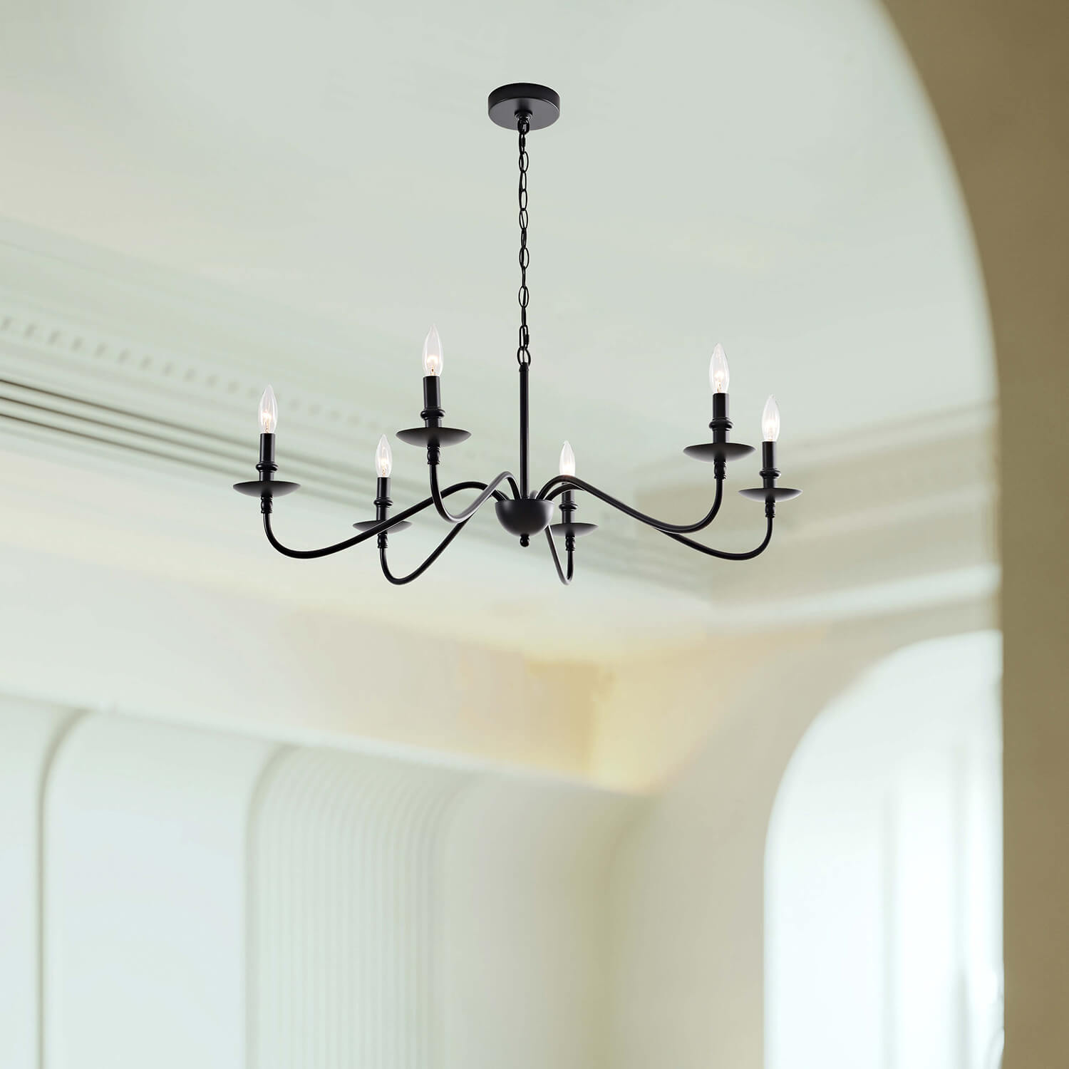 Mario Rustic 6-Light Black Metal Chandelier LJ-7806-AKH