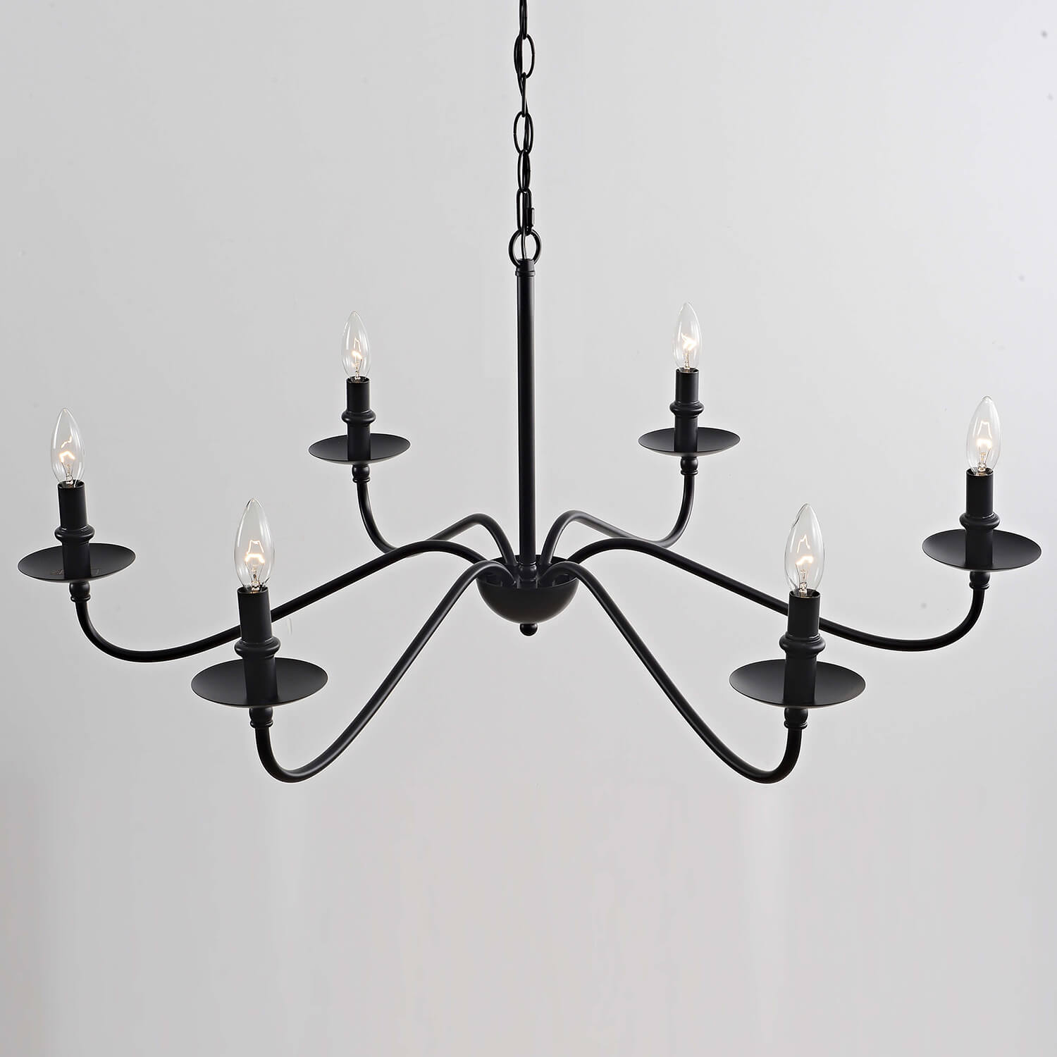 Mario Rustic 6-Light Black Metal Chandelier LJ-7806-AKH