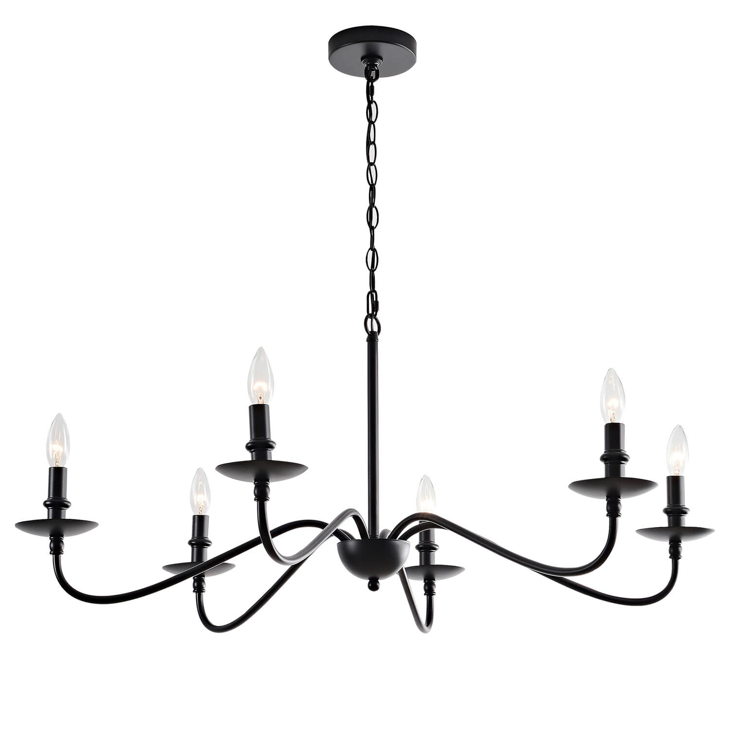 Mario Rustic 6-Light Black Metal Chandelier LJ-7806-AKH