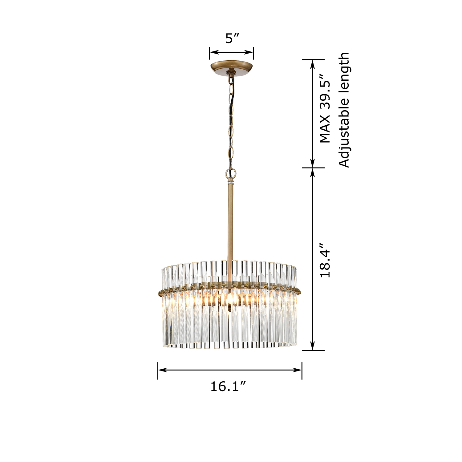 Casandra 4-Light Brushed Brass Crystal Chandelier LJ-8023-QDQ