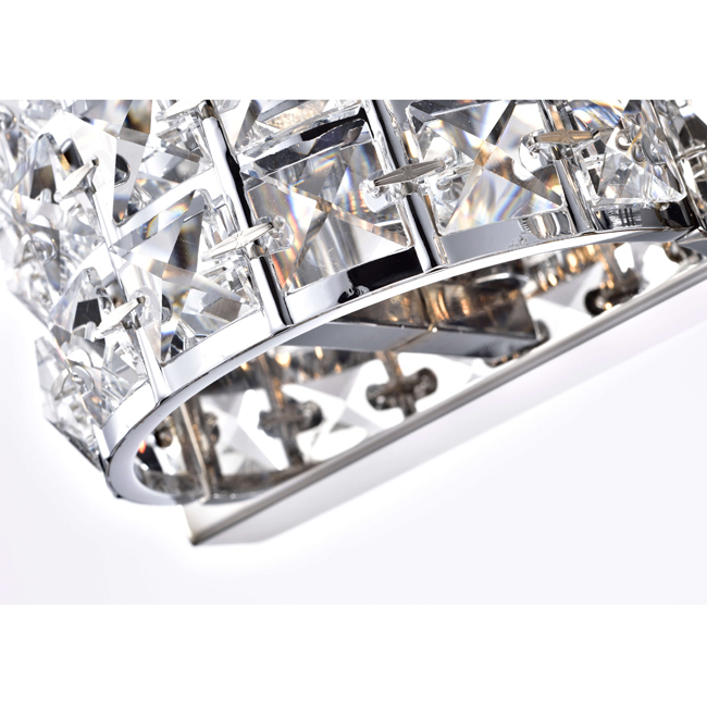Jolie 3-Light Chrome Wall Sconce with Semicircular Crystal Shade LJ-8268-EGG