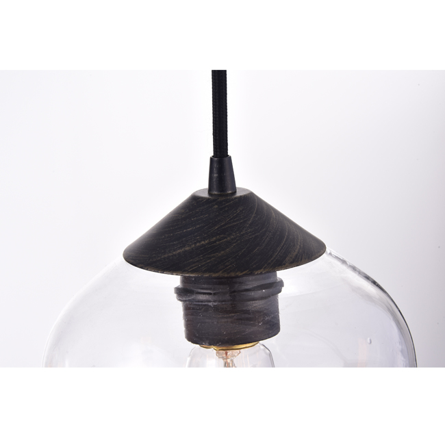 Belinda Antique Black Finish Clear Glass 5 Light Pendant Chandelier LJ-8586-GRZ