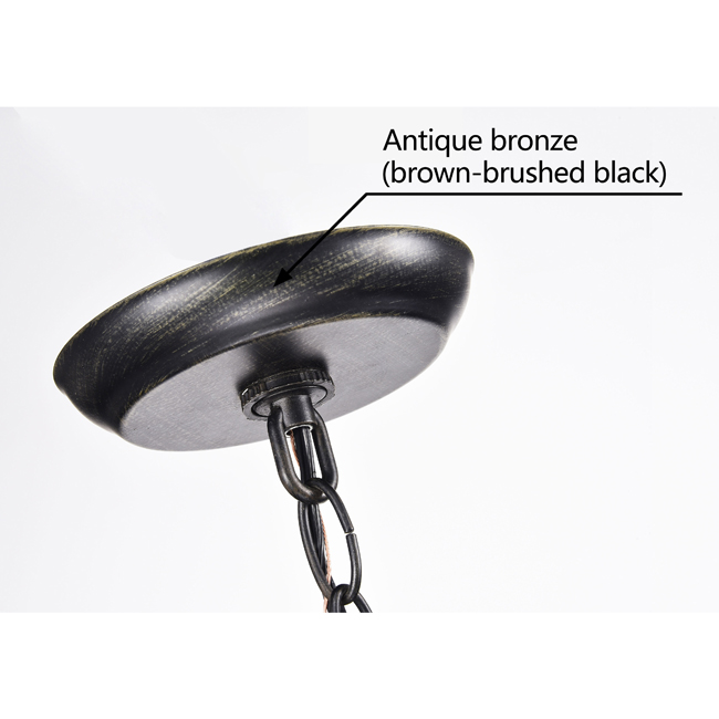 Luna Antique Black Single Light Clear Glass Bowl Pendant Chandelier LJ-9268-MCL