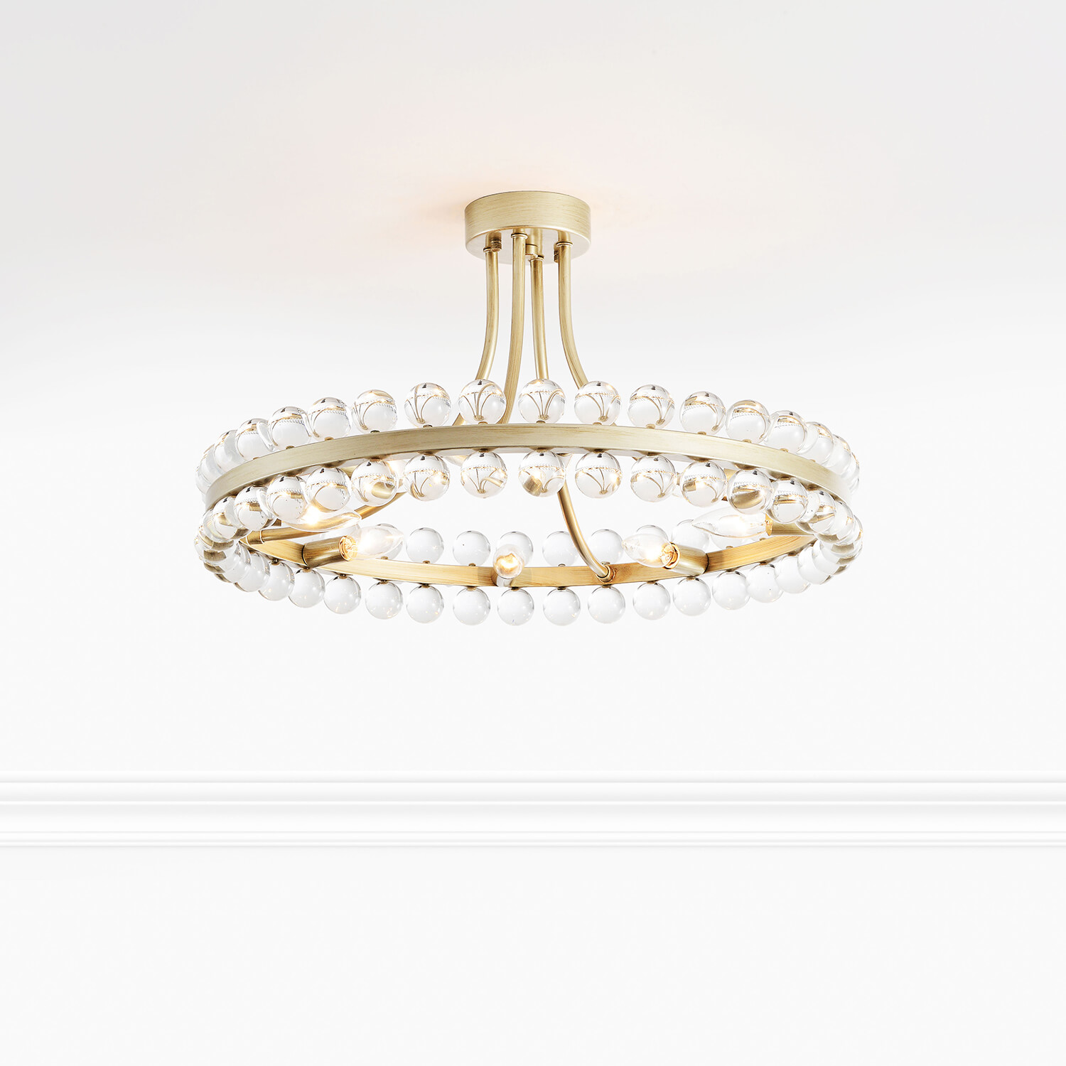 Abigail 8-Light Wagon Wheel Crystal Semi-Flush Mount LJ-9426-PDF