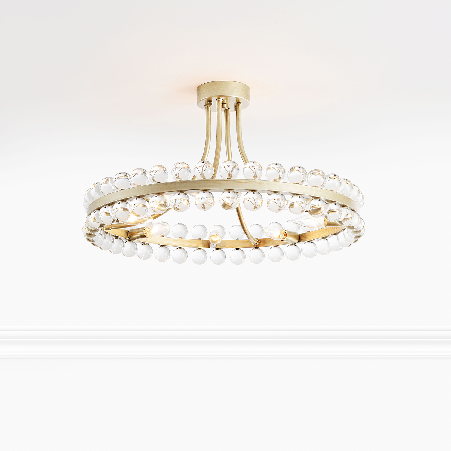 Abigail 8-Light Wagon Wheel Crystal Semi-Flush Mount LJ-9426-PDF