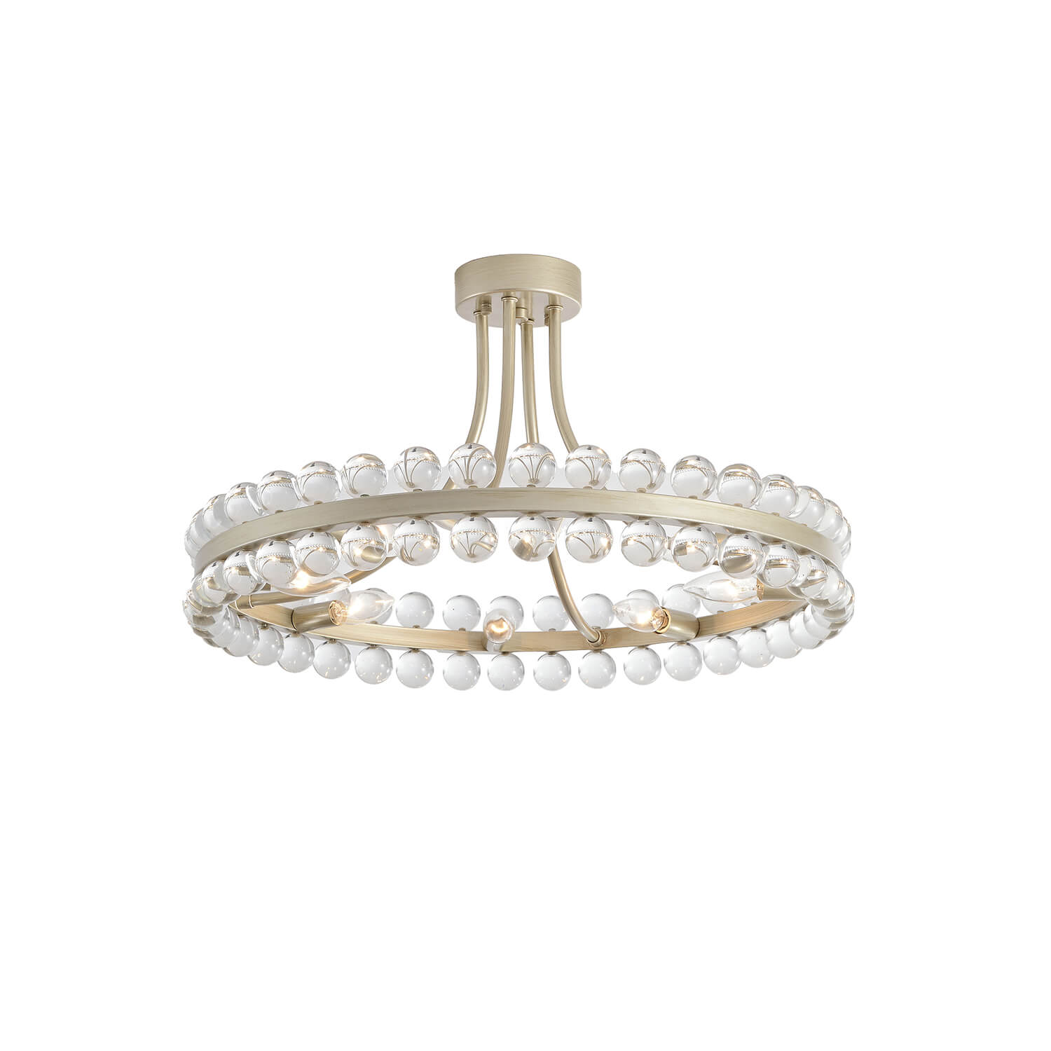 Abigail 8-Light Wagon Wheel Crystal Semi-Flush Mount LJ-9426-PDF