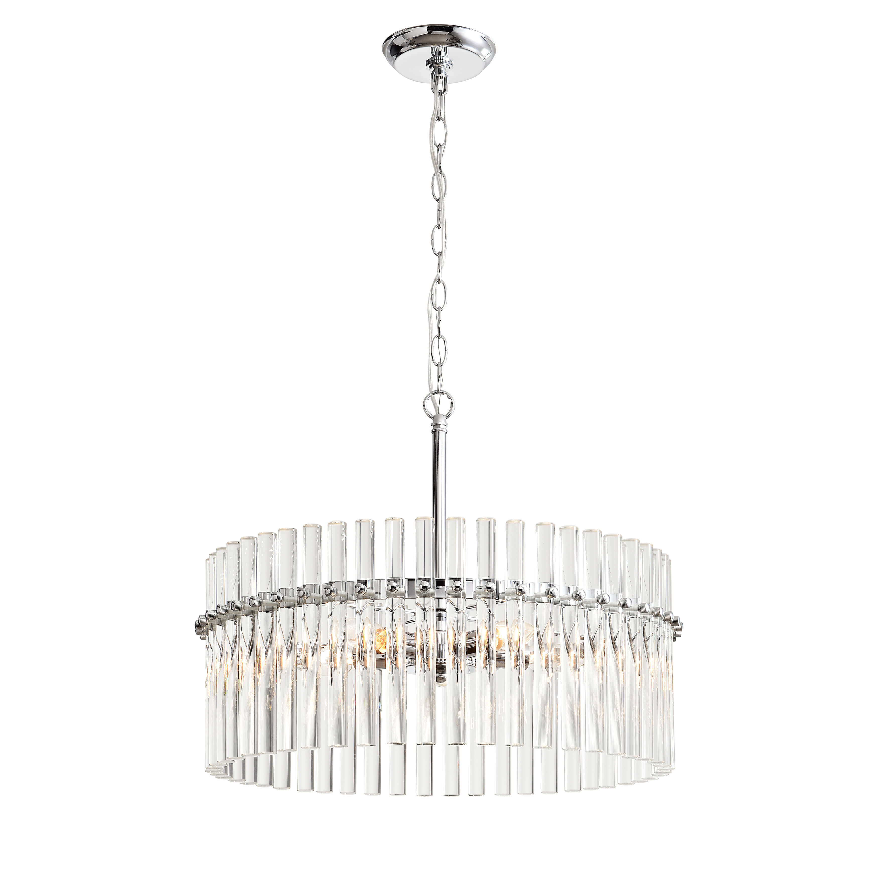 Casandra 5-light Chrome Pendant Crystal Chandelier LJ-9733-XVD