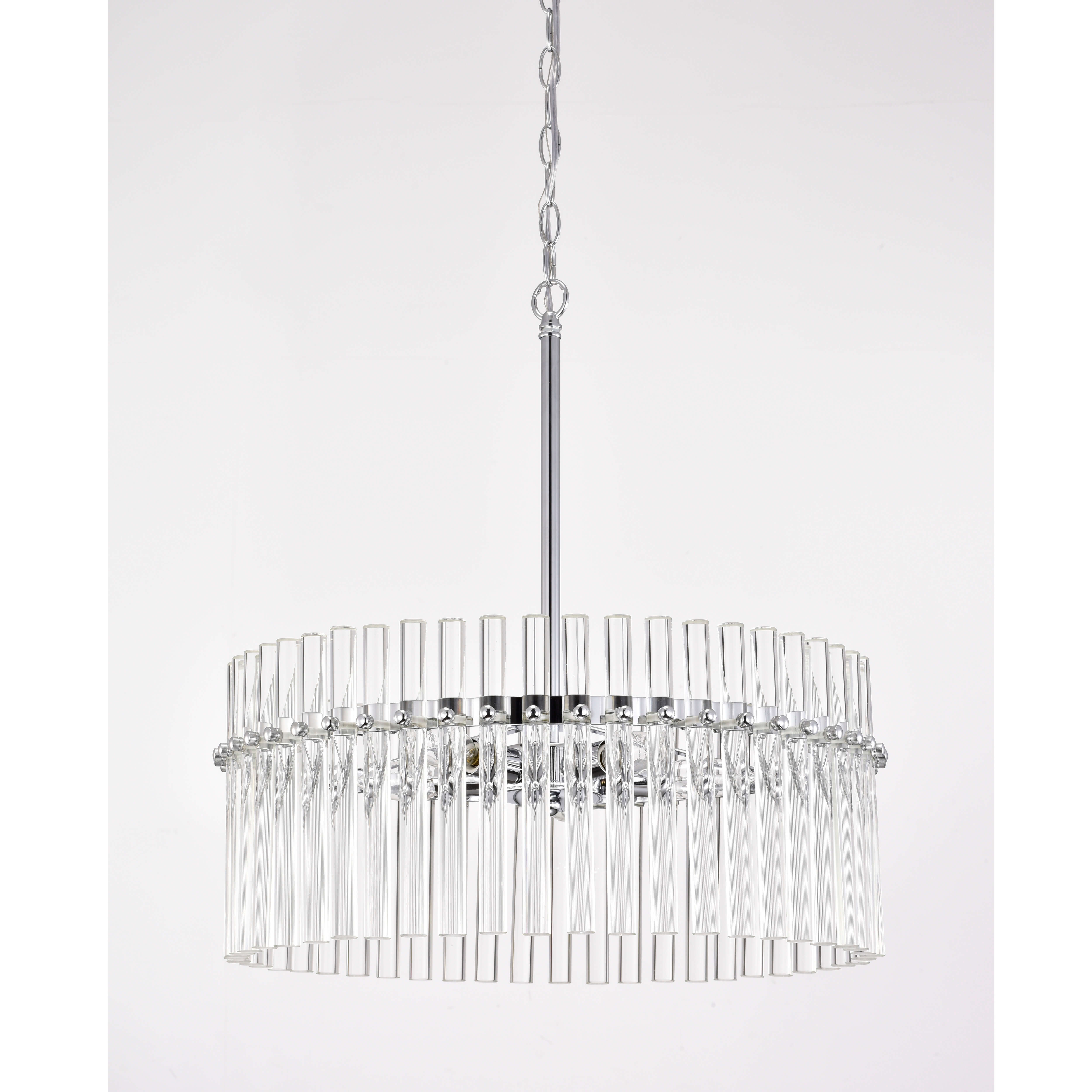 Casandra 5-light Chrome Pendant Crystal Chandelier LJ-9733-XVD