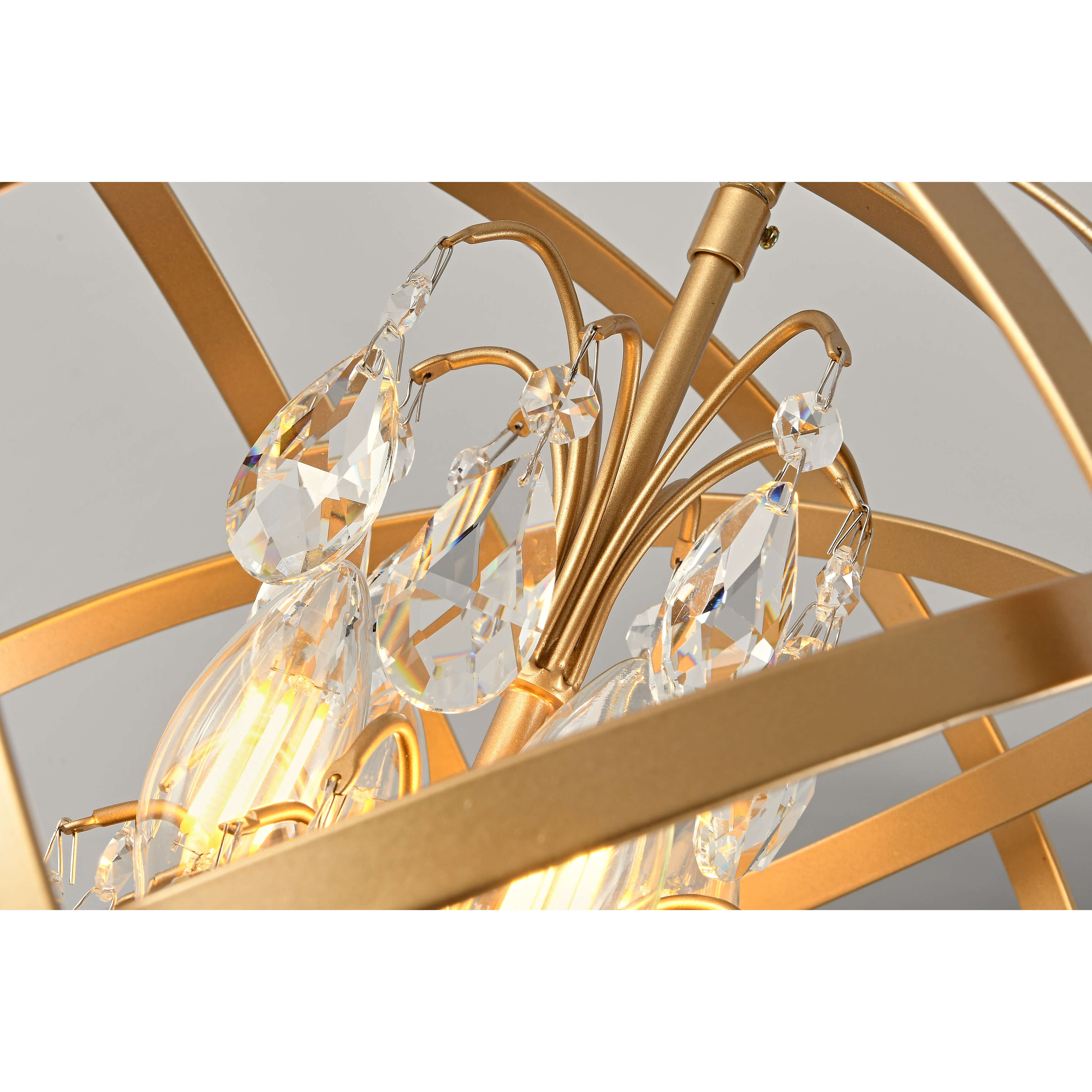 Benita 4-Light Shiny Bronze Crystal Chandelier LJ-9750-AUY