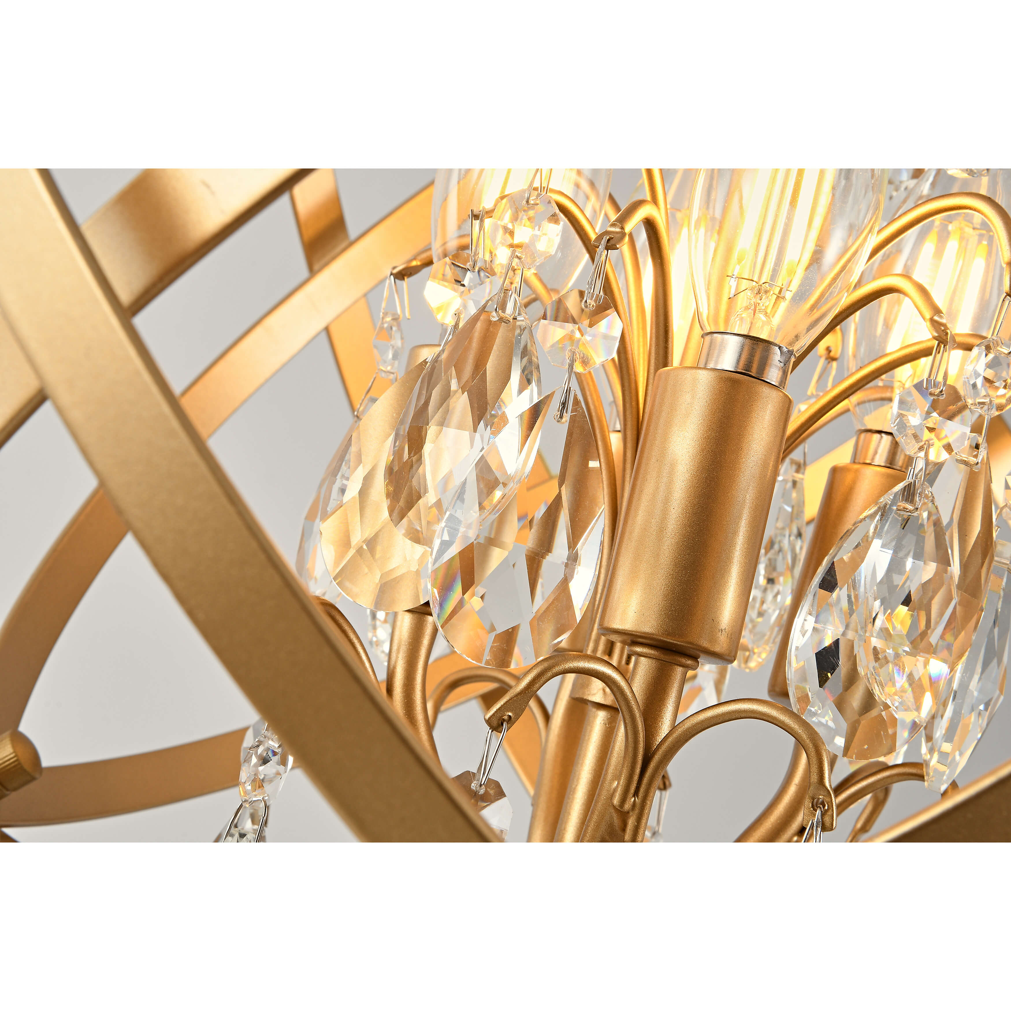 Benita 4-Light Shiny Bronze Crystal Chandelier LJ-9750-AUY