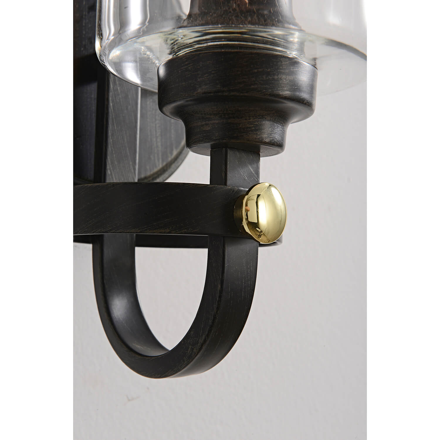 Alfreda 1 Light Antique Black and Gold Finish Glass Shade Wall Sconce LJ-9765-UCK