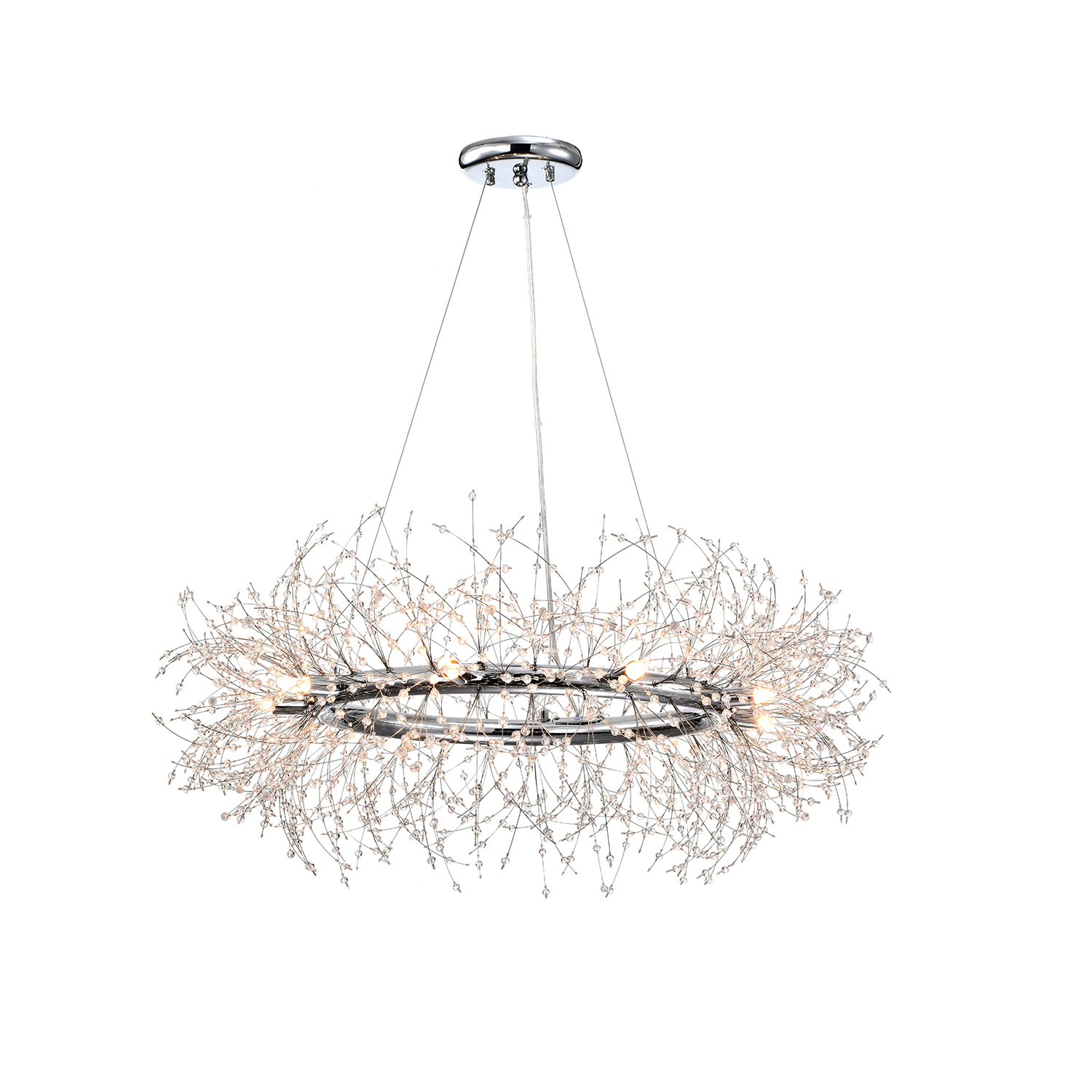 Liria 9-Light Chrome Clear Beads Firework Chandelier LJ-9953-XCD