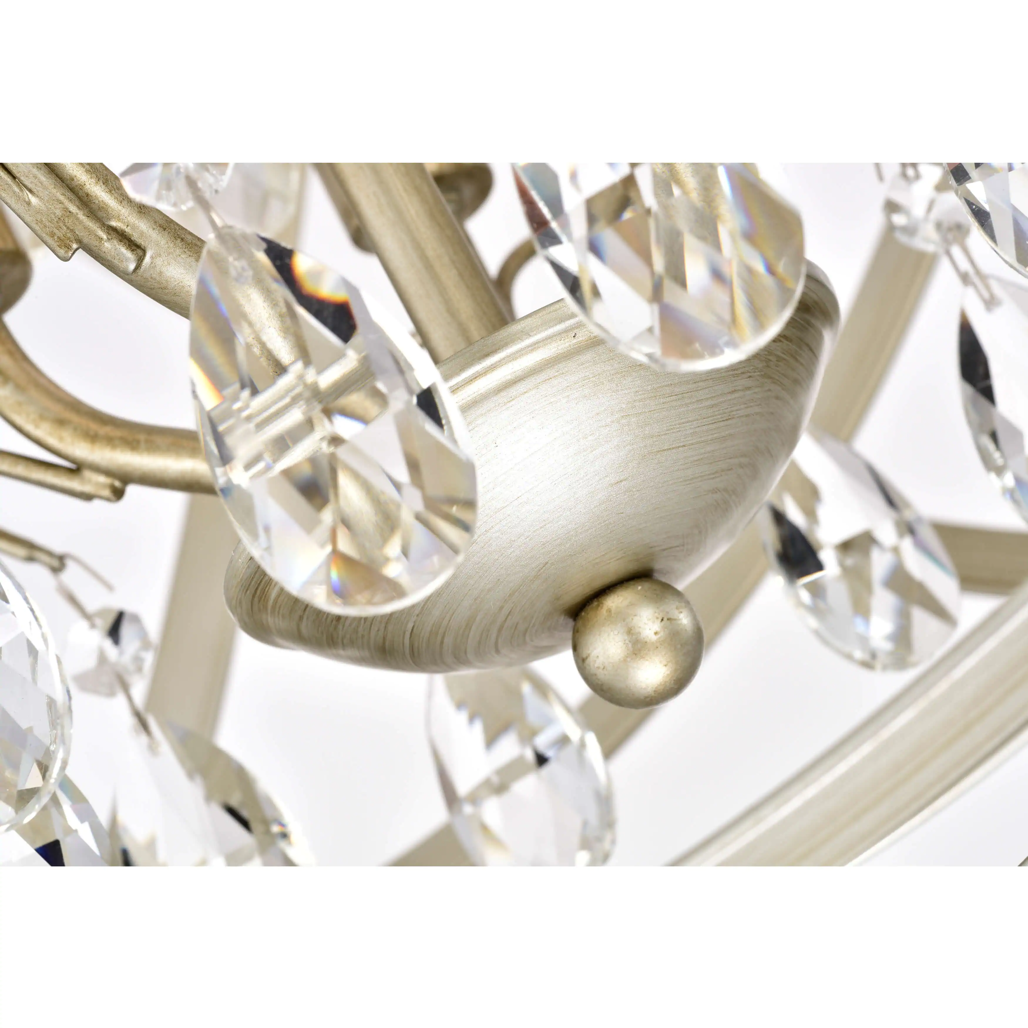 Benita Champagne Metal and Crystal Orb 5-light Chandelier LJ-9995-GHT